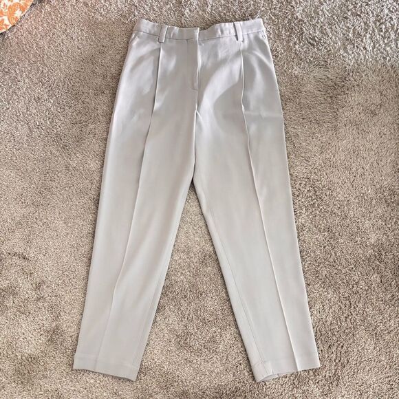 Brunello Cucinelli Designer Cream/Gray Wool Blend Trousers 8 - Picture 1 of 6